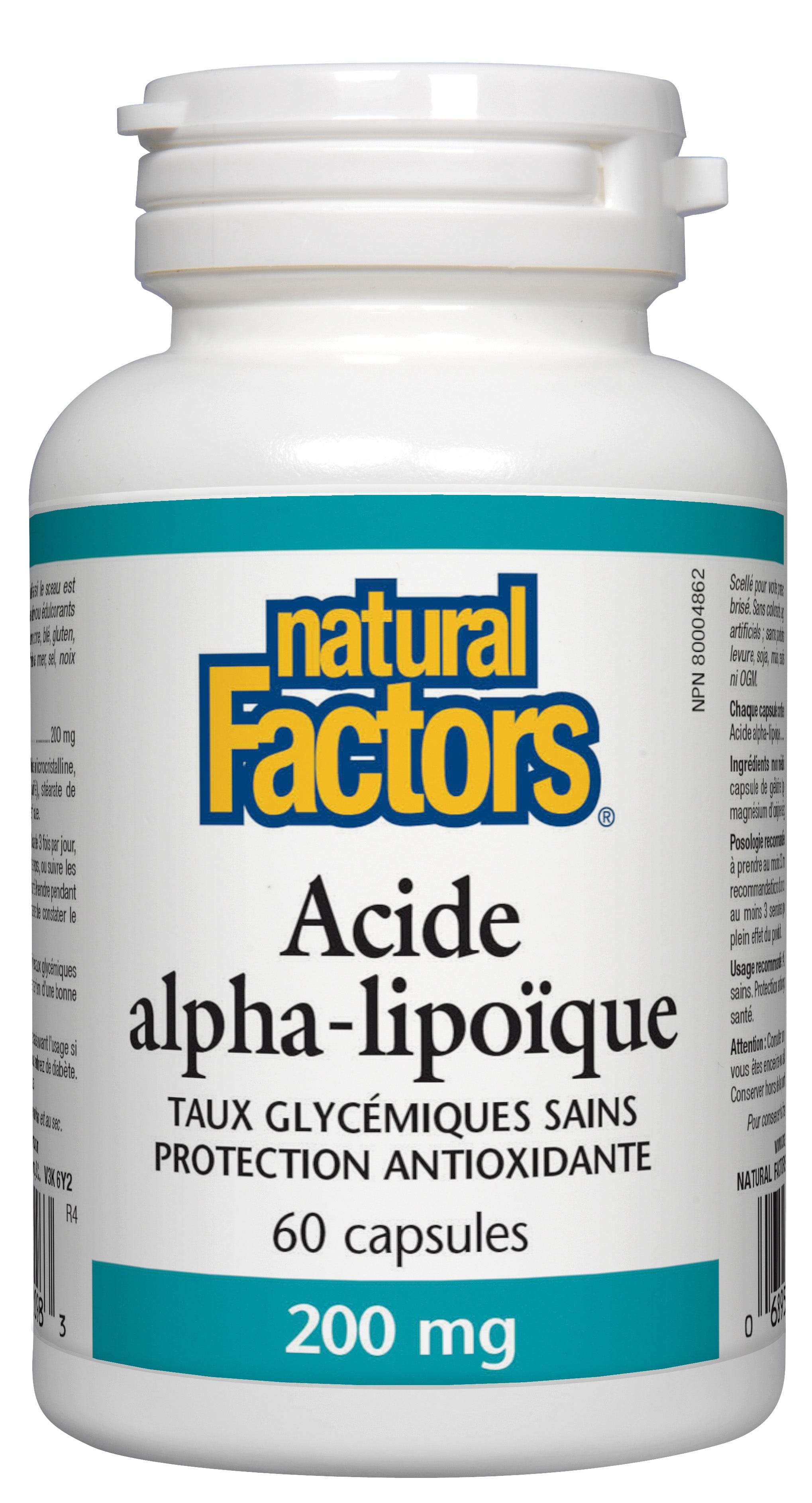 NATURAL FACTORS Suppléments Acide alpha-lipoïque (200mg) 60caps