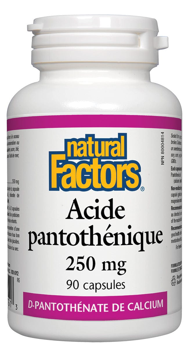 NATURAL FACTORS Suppléments Acide pantothénique (250mg) (B5) 90caps