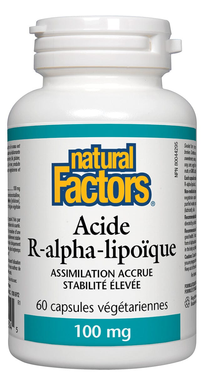 NATURAL FACTORS Suppléments Acide R-alpha-lipoïque(100mg) 60vcaps