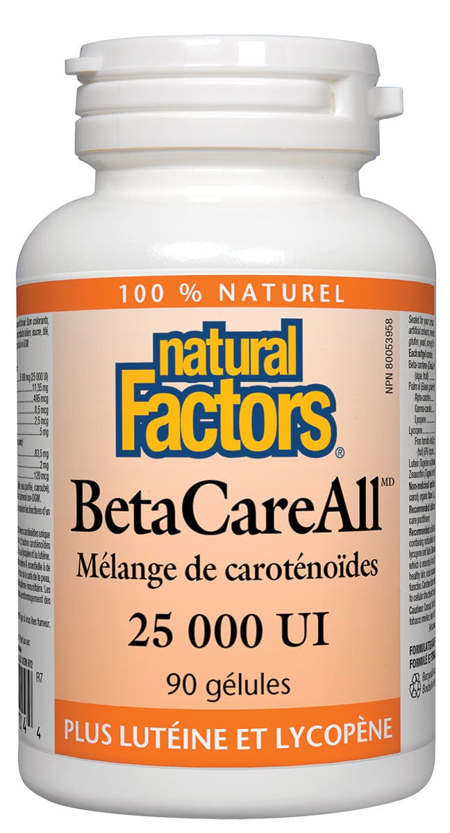NATURAL FACTORS Suppléments Betacareall (25000 U.I.) 90gel