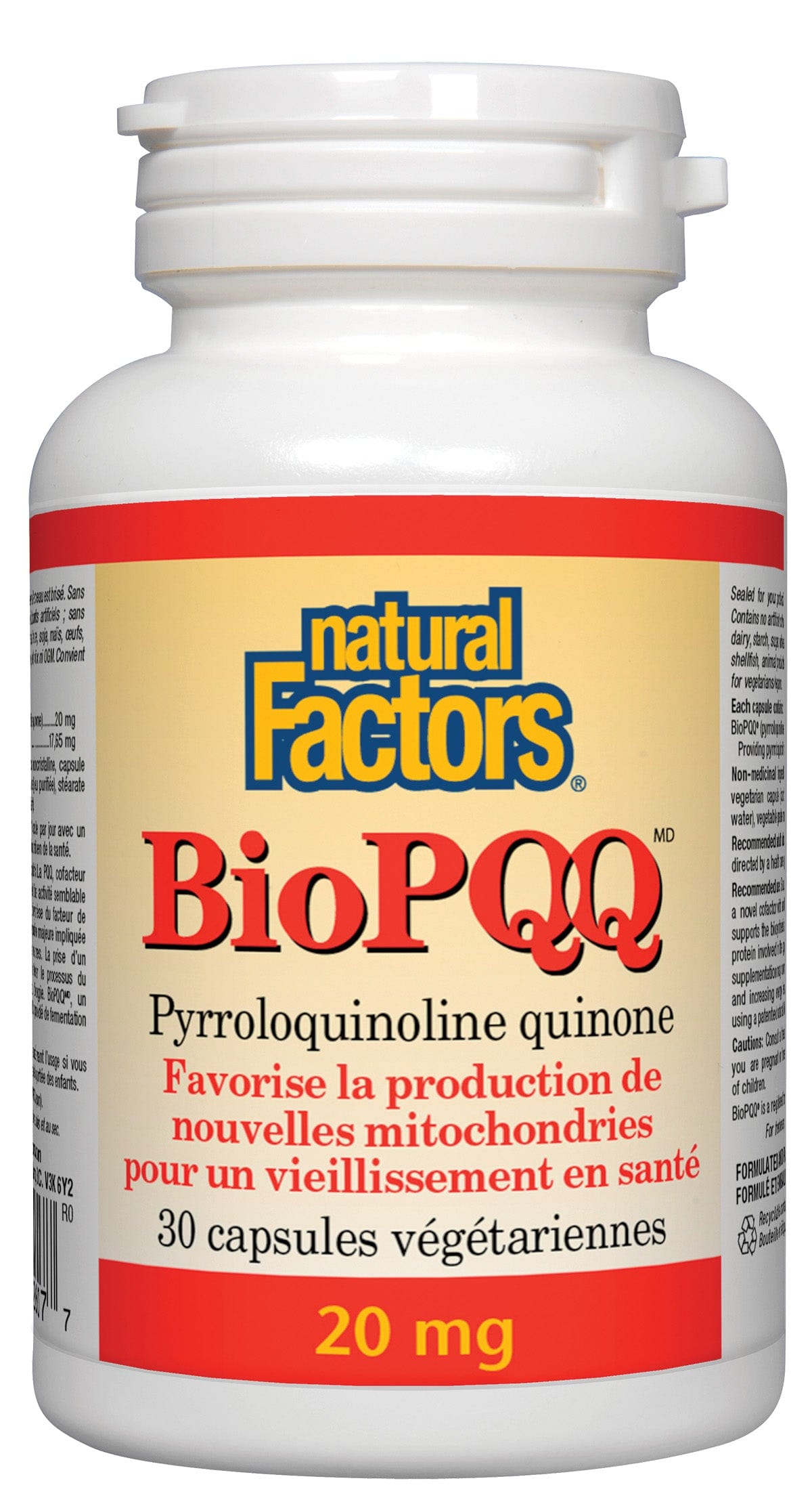 NATURAL FACTORS Suppléments Bio PQQ (pyroloquinoline quinone 20mg) 30vcaps