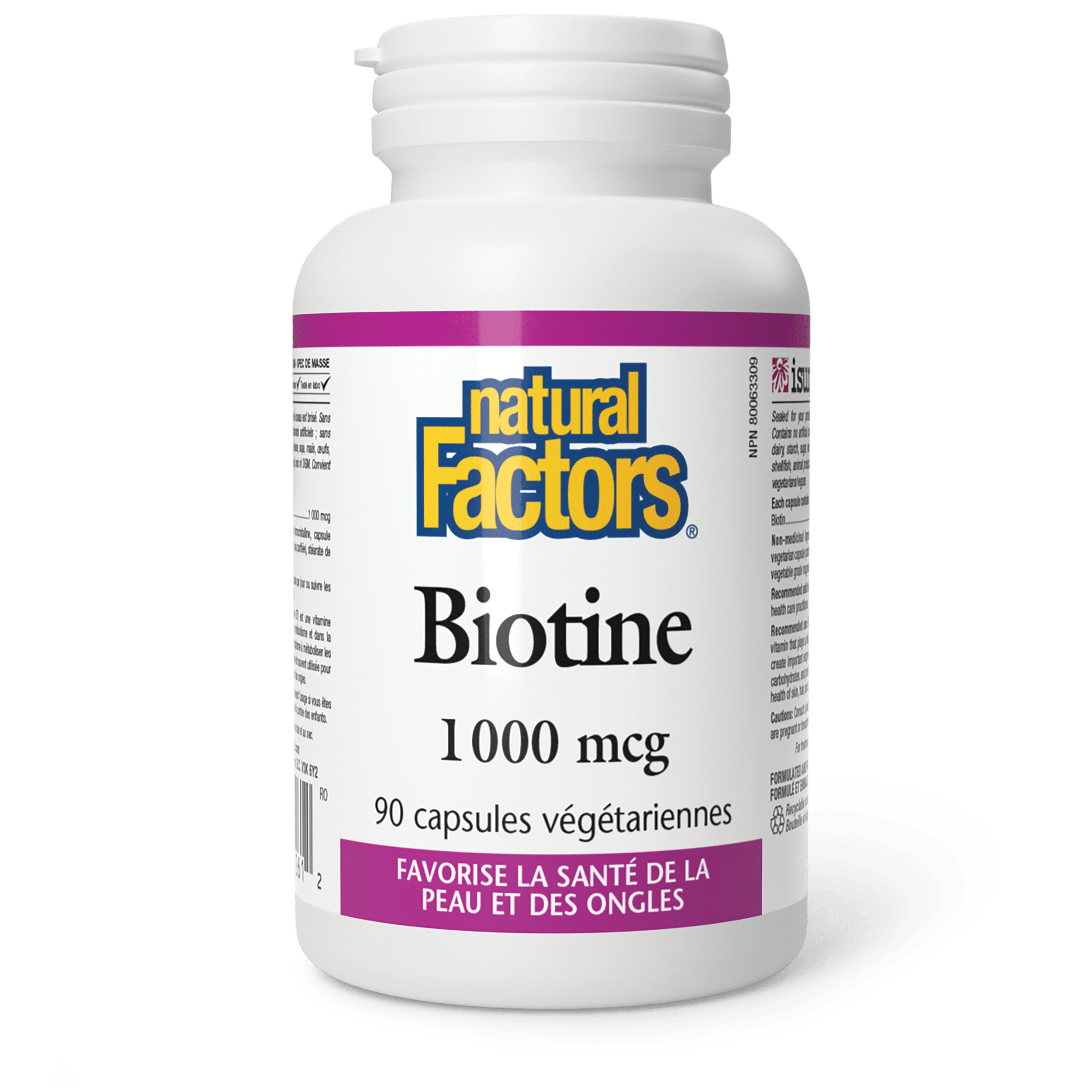 NATURAL FACTORS Suppléments Biotine 1000 mcg  90vcaps
