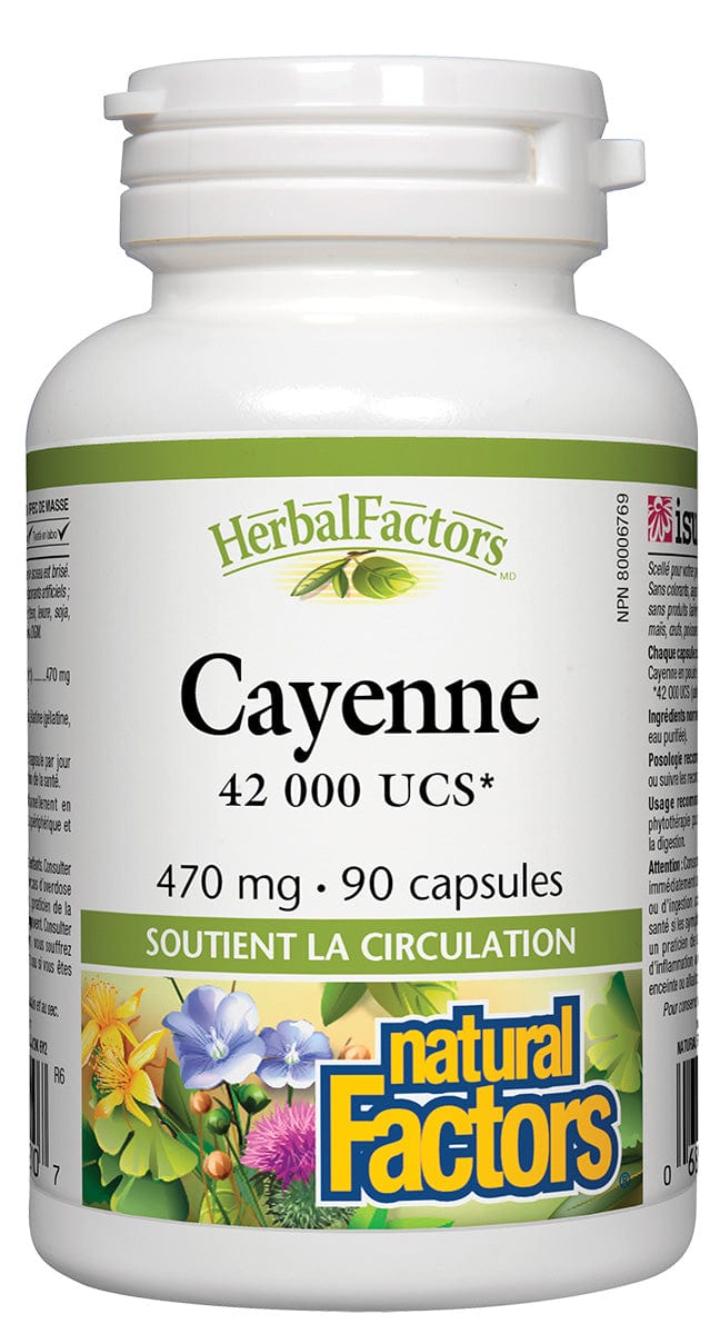 NATURAL FACTORS Suppléments Cayenne 470mg 90caps