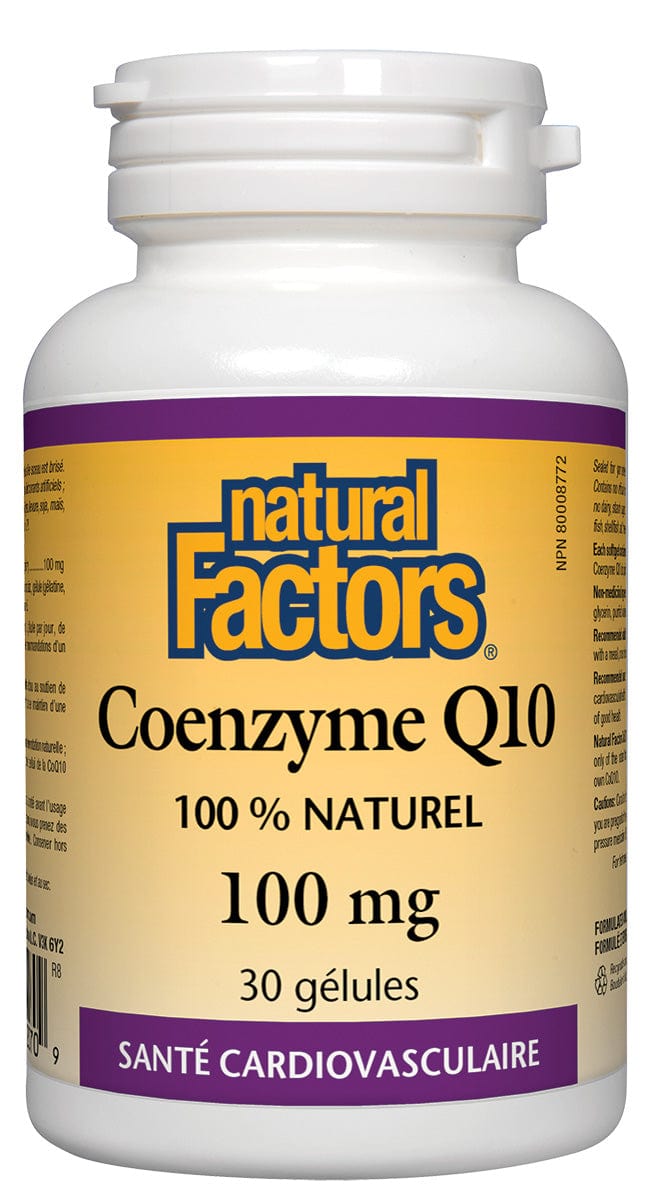 NATURAL FACTORS Suppléments Coenzyme Q10 (100mg) 30gel