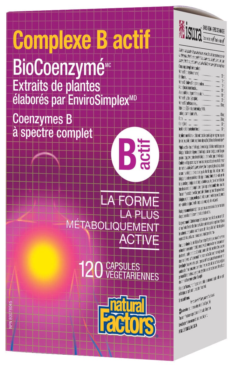NATURAL FACTORS Suppléments Complexe B actif (coenzymes B préformées) 120vcaps