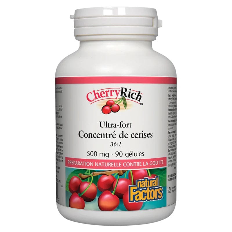 NATURAL FACTORS Suppléments Concentré de cerises ultra-fort 500mg 90gels