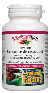 NATURAL FACTORS Suppléments Concentré de resvératrol ultra-fort  60vcap