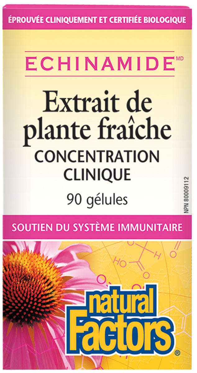 NATURAL FACTORS Suppléments Échinamide anti-cold (teinture plante fraîche- concentration clinique) 90caps