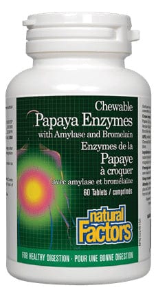 NATURAL FACTORS Suppléments Enzymes de papaye (à croquer) 60comp