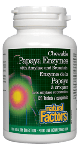 NATURAL FACTORS Suppléments Enzymes de papaye (aàcroquer) 120comp