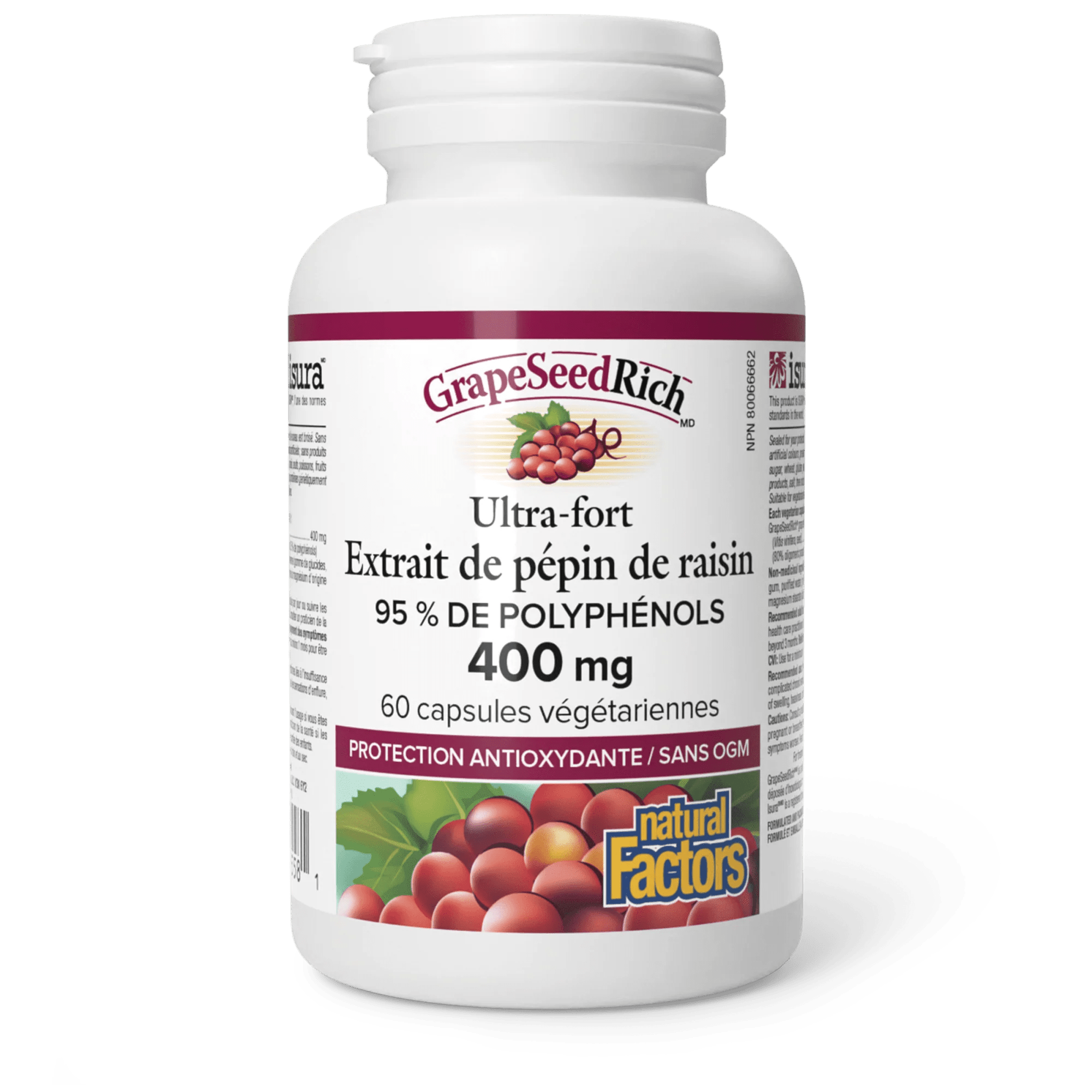 NATURAL FACTORS Suppléments Extrait de pépins de raisin 400mg 60vcaps