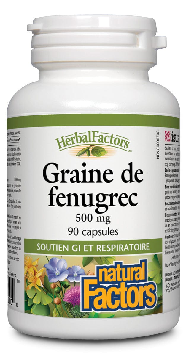NATURAL FACTORS Suppléments Fenugrec (graines) (500mg) 90caps