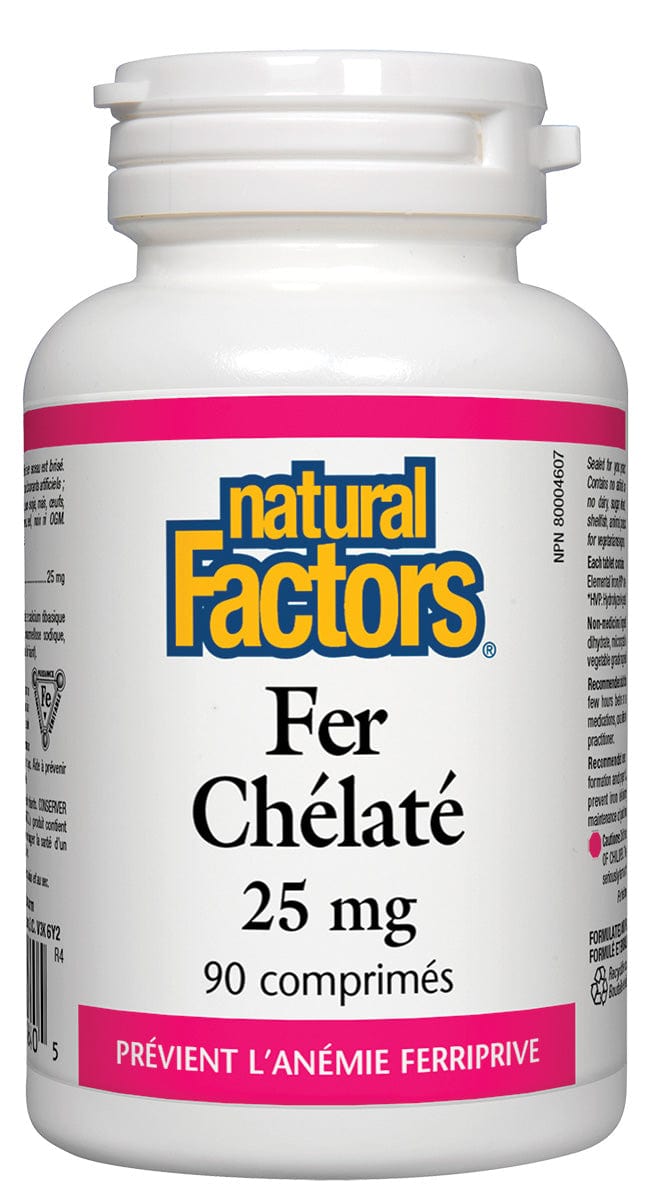 NATURAL FACTORS Suppléments Fer chelaté 25mg 90comp