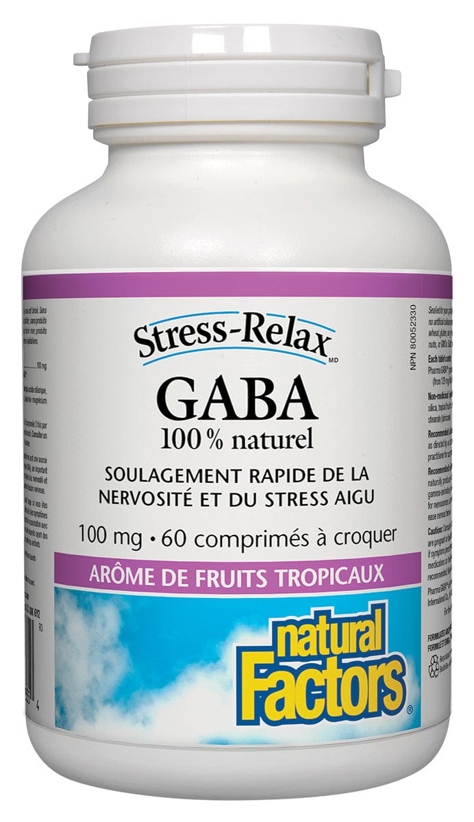 NATURAL FACTORS Suppléments Gaba (masticable) 60comp