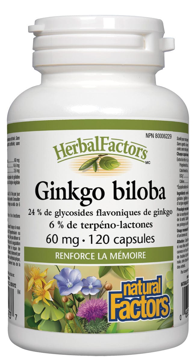 NATURAL FACTORS Suppléments Gingko biloba 60mg 120caps