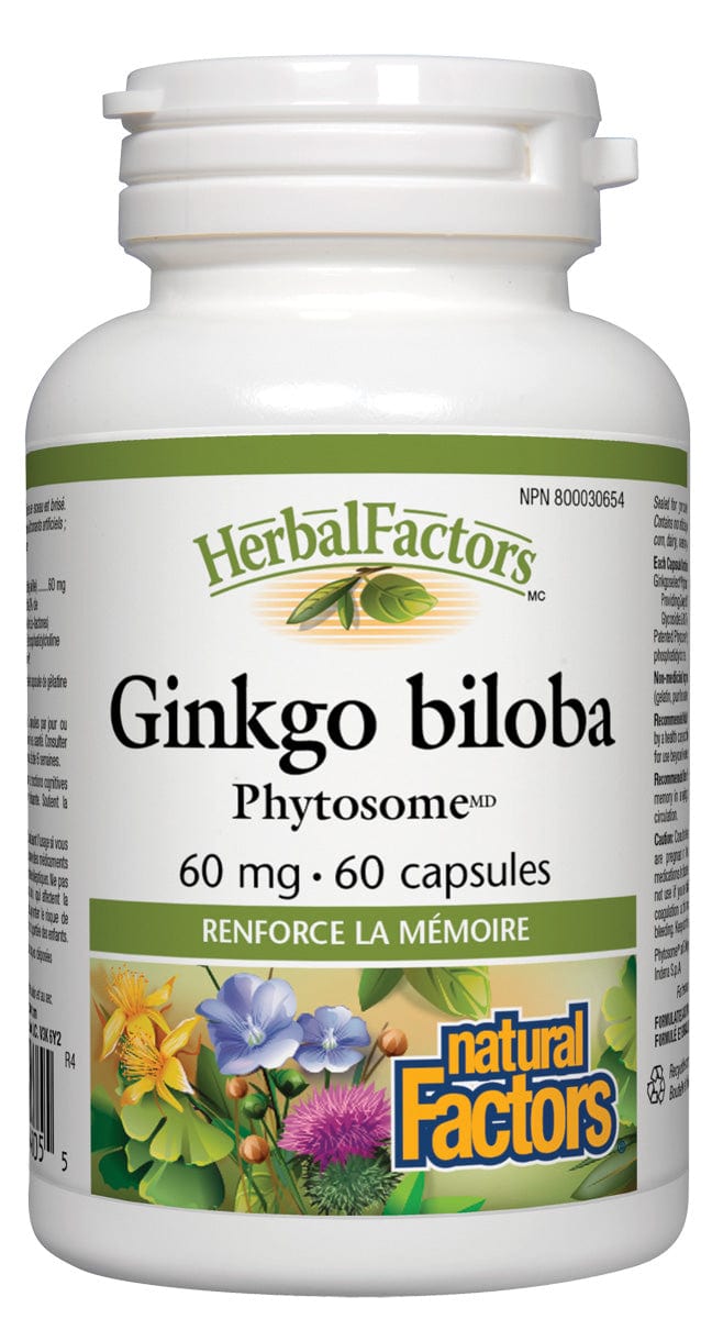 NATURAL FACTORS Suppléments Ginkgo biloba phytosome 60mg 60caps