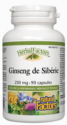 NATURAL FACTORS Suppléments Ginseng de Sibérie 90caps
