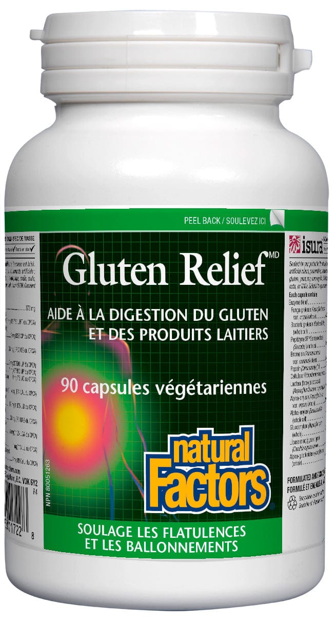 NATURAL FACTORS Suppléments Gluten relief 90vcaps