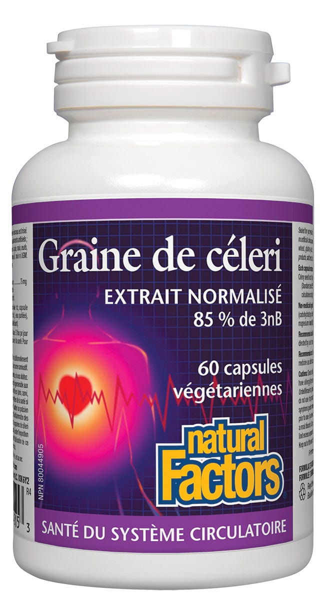 NATURAL FACTORS Suppléments Graines de céleri (extrait normalisé) 60caps