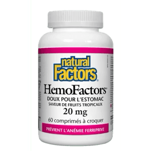 NATURAL FACTORS Suppléments HemoFactors 20mg 60comp