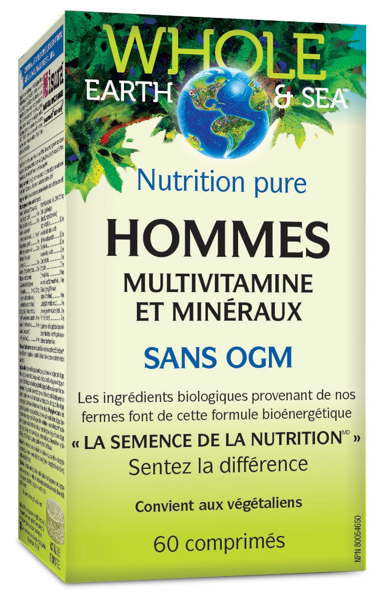 NATURAL FACTORS Suppléments Hommes multivitamine et minéraux (sans OGM) 60comp