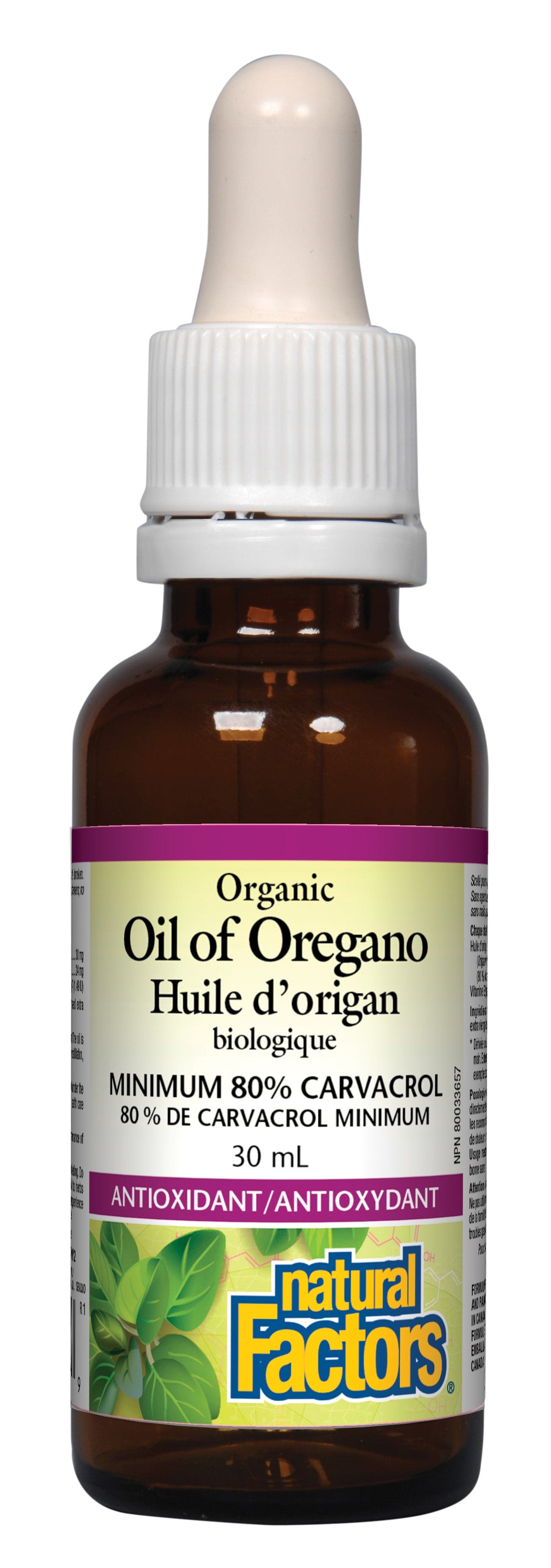 NATURAL FACTORS Suppléments Huile d'origan bio 30ml