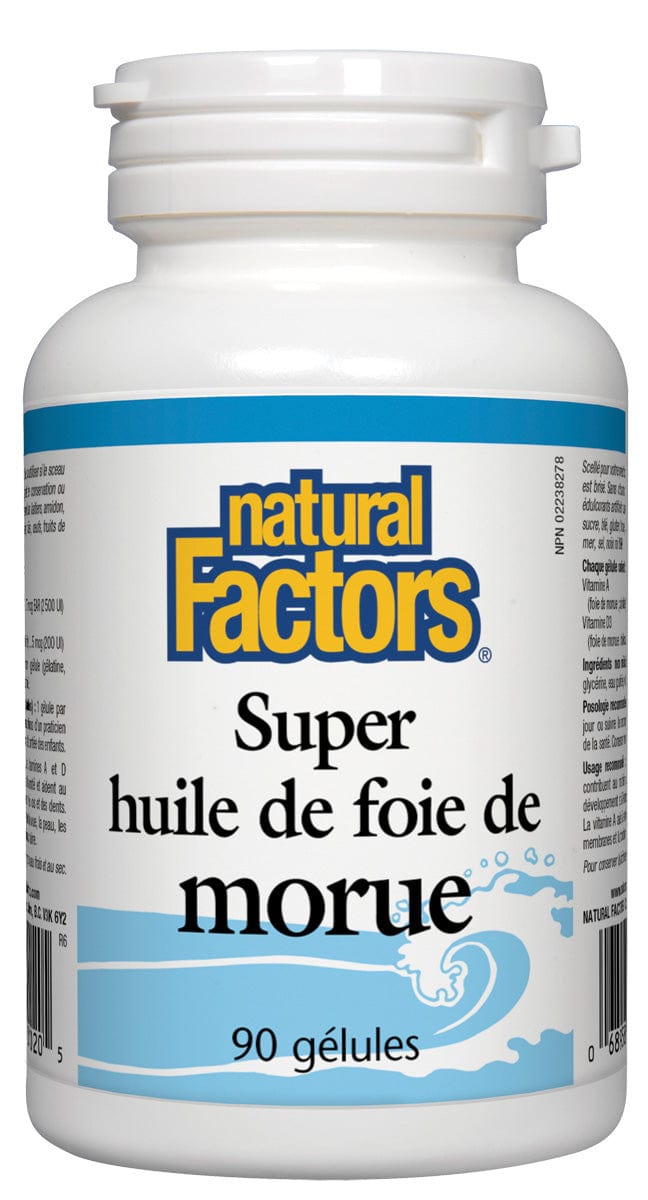 NATURAL FACTORS Suppléments Huile de foie de morue 90gel