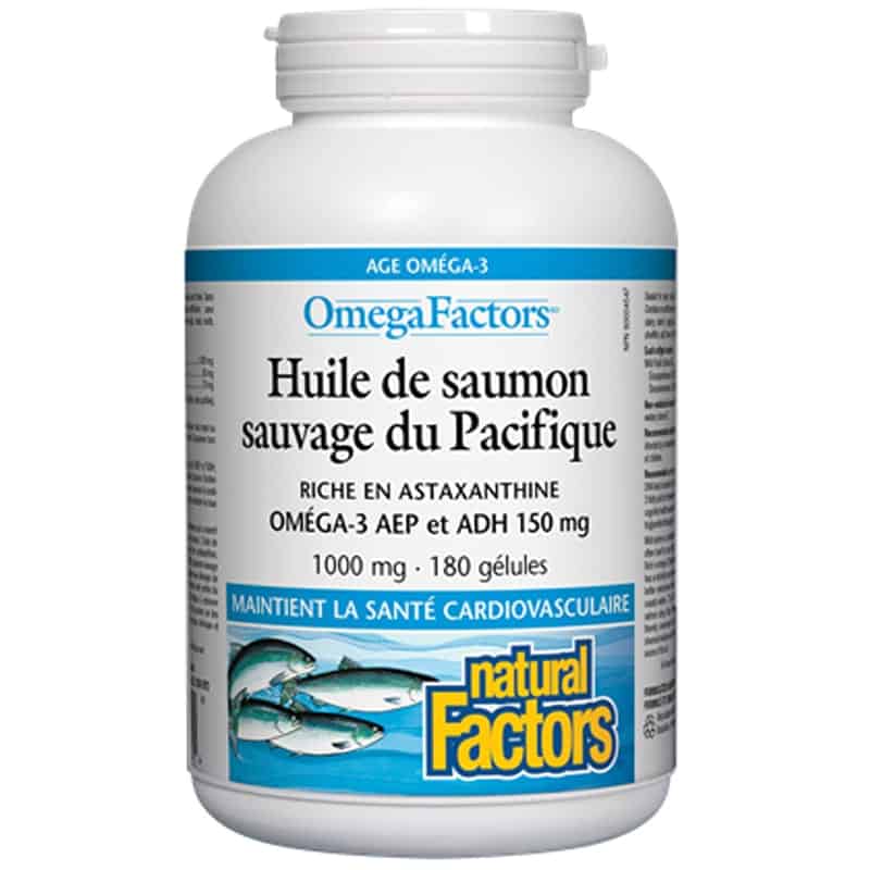 NATURAL FACTORS Suppléments Huile de saumon du Pacifique (1000mg) 180caps