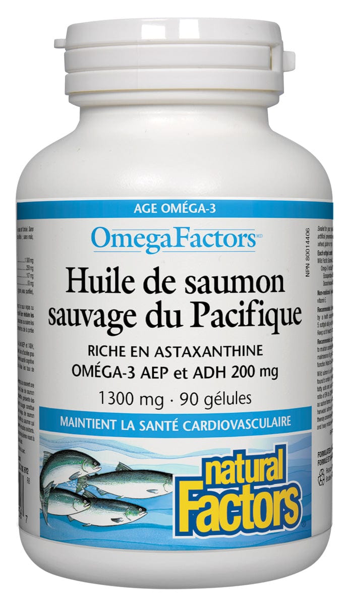 NATURAL FACTORS Suppléments Huile de saumon du Pacifique (1000mg) 90caps