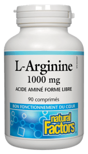 NATURAL FACTORS Suppléments L-Arginine 1 000 mg 90comp