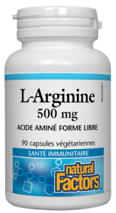 NATURAL FACTORS Suppléments L-Arginine 500 mg 90 vcaps