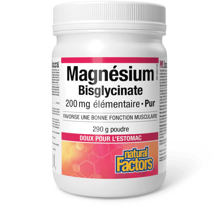 NATURAL FACTORS Suppléments Magnésium bisglycinate (200 mg) 290g