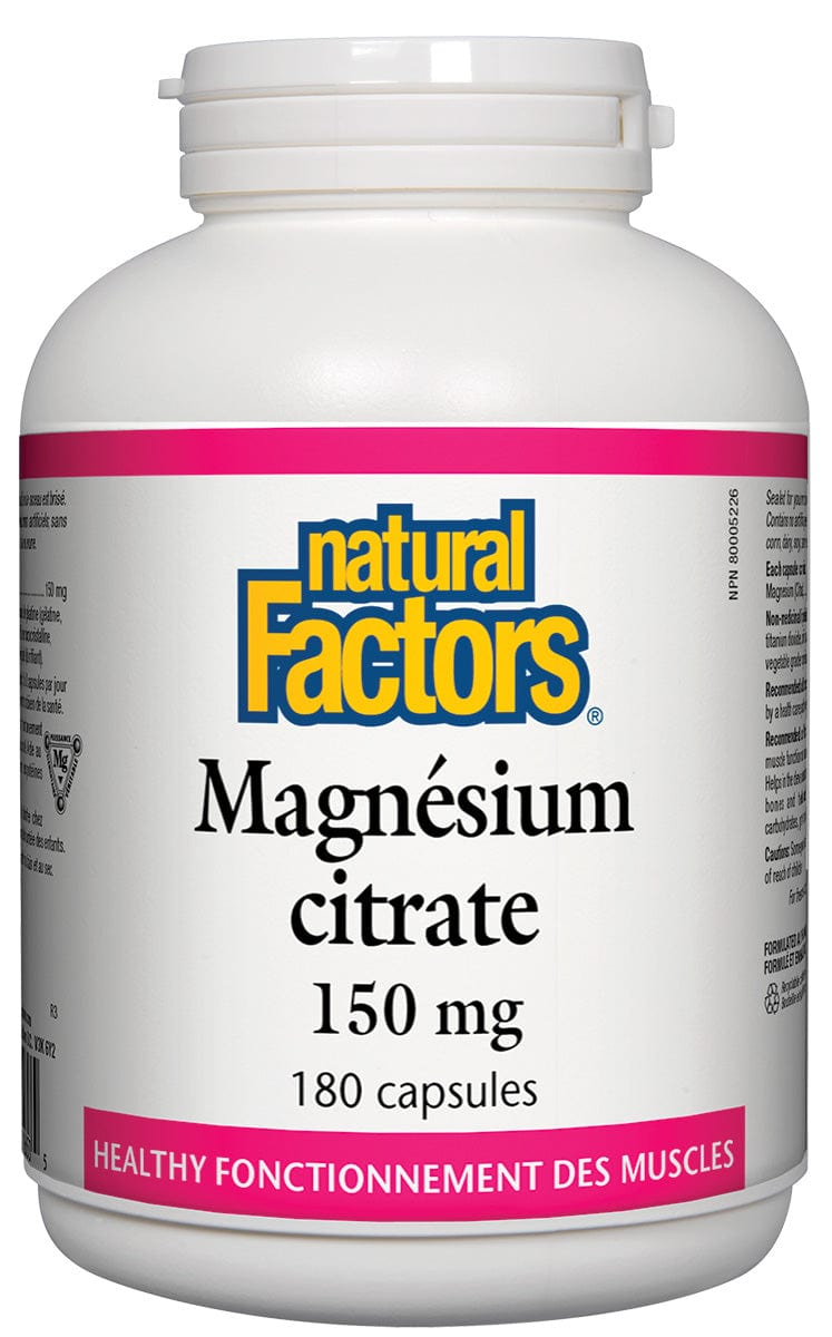 NATURAL FACTORS Suppléments Magnésium (citrate 150mg) 180caps