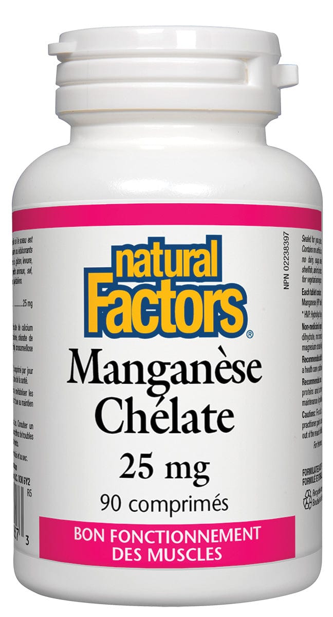 NATURAL FACTORS Suppléments Manganèse (chelaté 25mg) 90comp