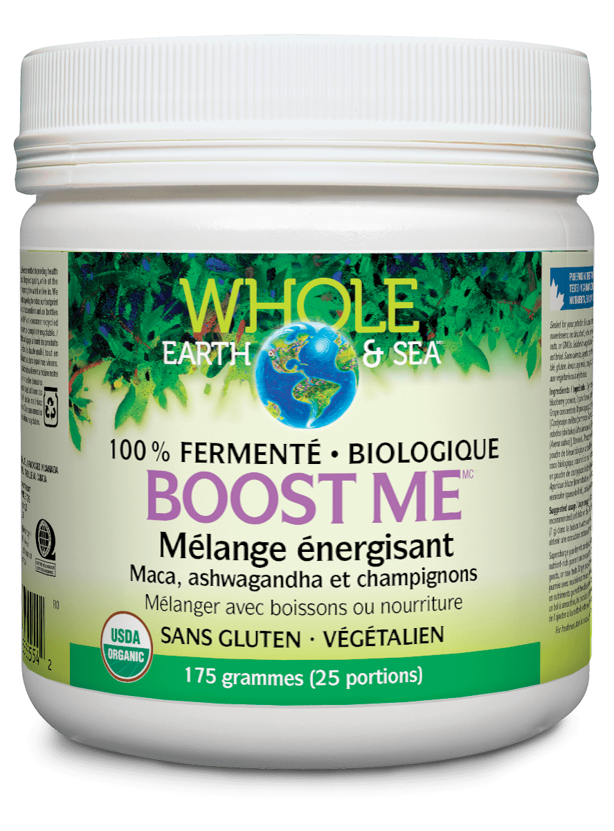 NATURAL FACTORS Suppléments Mélange énergisant boost me (maca / ashwangandha / champignons) 175g