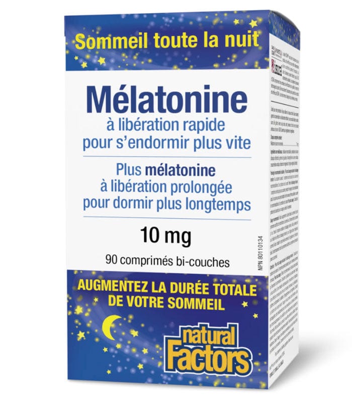 NATURAL FACTORS Suppléments Mélatonine à libération lente 10mg 90comp