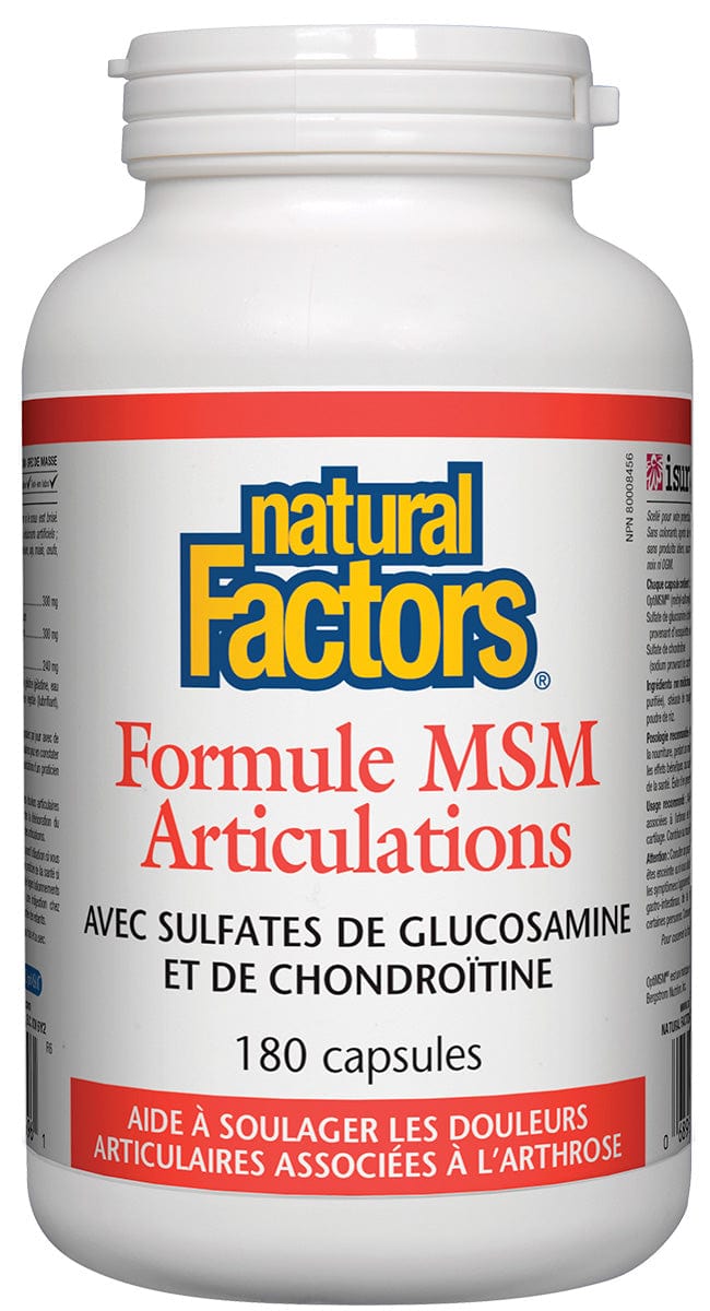NATURAL FACTORS Suppléments MSM (joint formula) 180caps