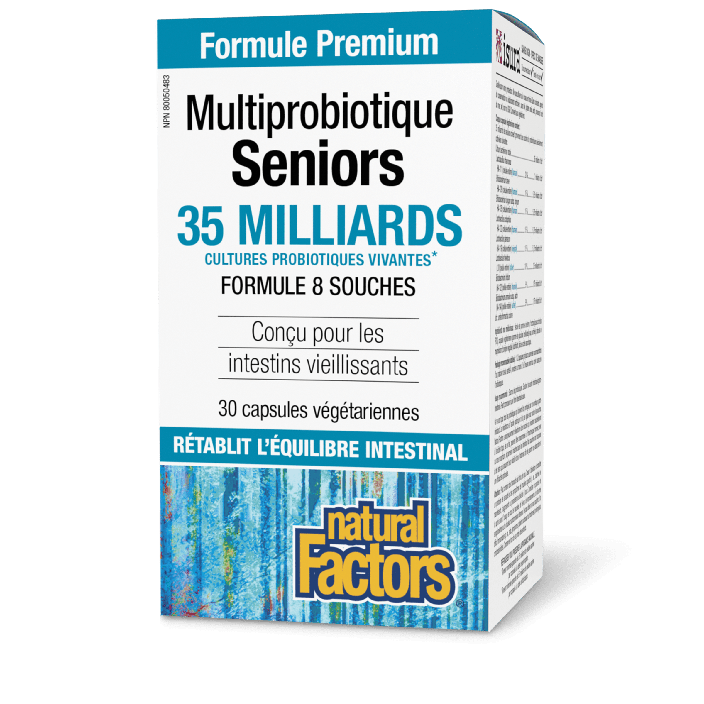 NATURAL FACTORS Suppléments Multiprobiotique (seniors) (35 milliards)  30vcaps