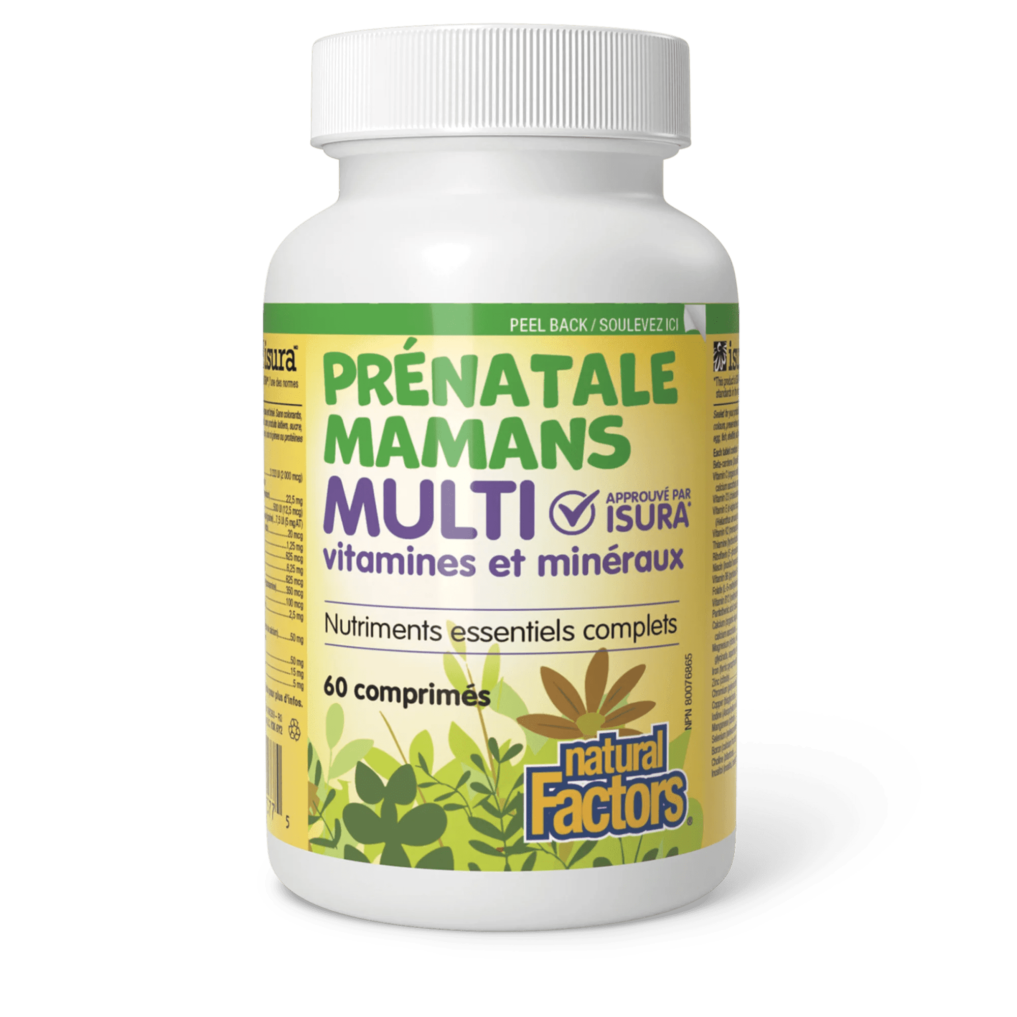 NATURAL FACTORS Suppléments Multivitamines et minéraux prénatale 60comp