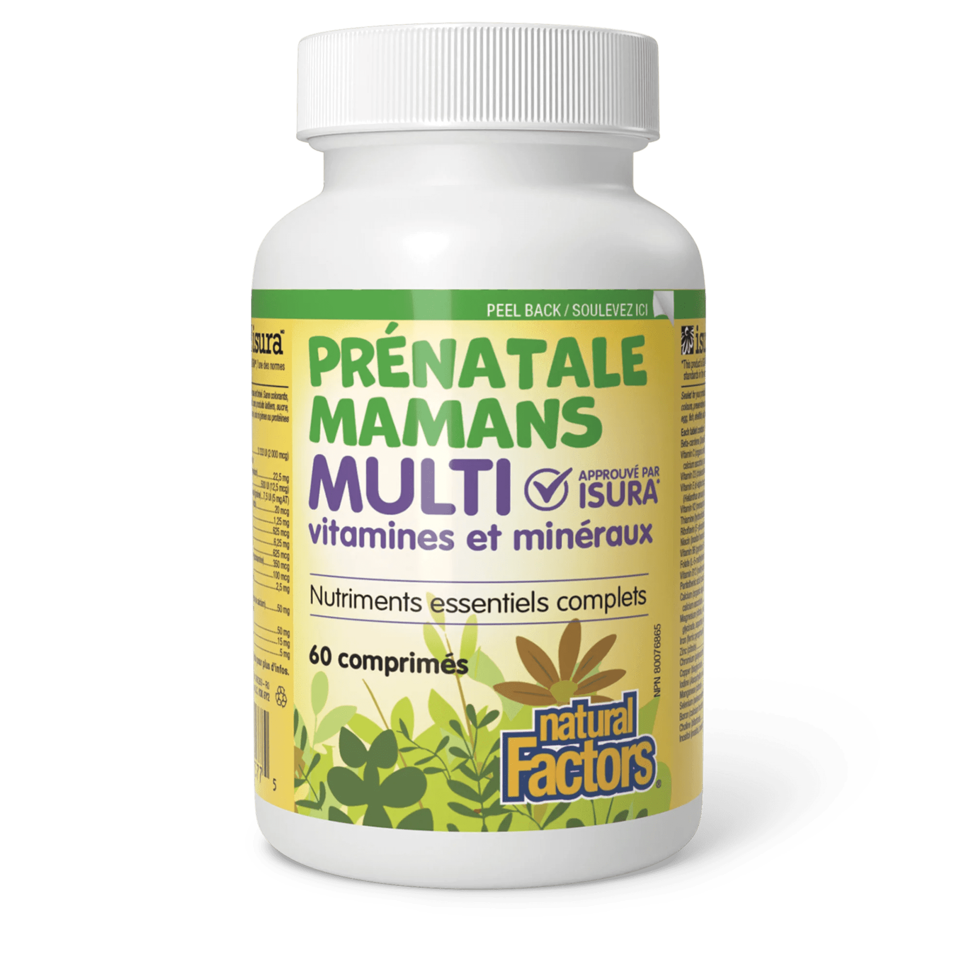 NATURAL FACTORS Suppléments Multivitamines et minéraux prénatale 60comp
DATE DE PÉREMPTION : 31 OCTOBRE 2026
