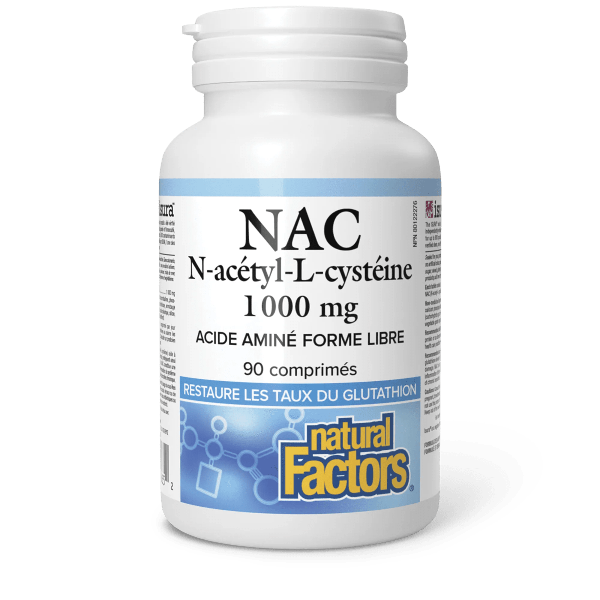 NATURAL FACTORS Suppléments N-acétyl-l-cystéine (1000mg) 90comp