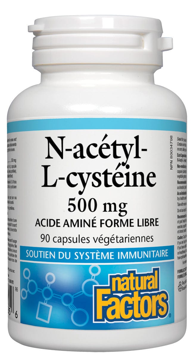 NATURAL FACTORS Suppléments N-Acétyl, L-Cystéine (500mg) 90caps