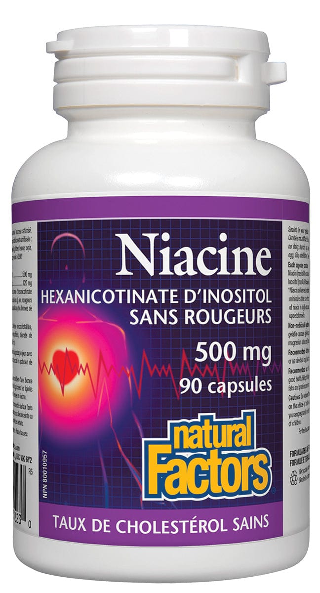 NATURAL FACTORS Suppléments Niacine sans rougeurs (500mg) 90caps