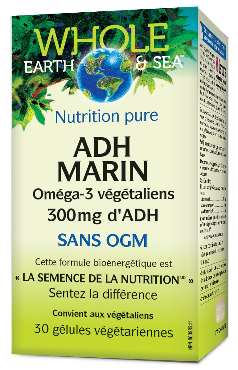 NATURAL FACTORS Suppléments Oméga-3 Végétaliens 300mg (ADH Marin) 30gel