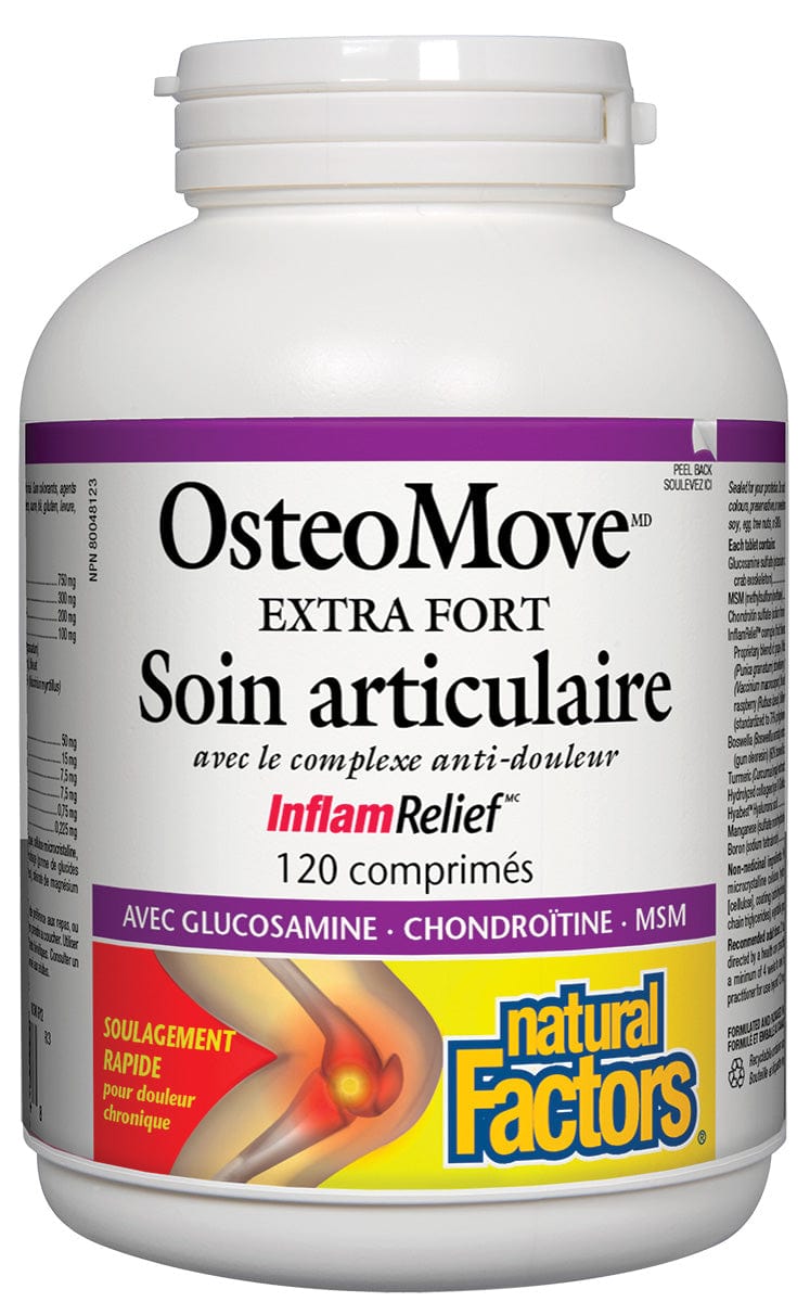NATURAL FACTORS Suppléments Osteomove (extra-fort) (soin articulaire ) 120caplets
