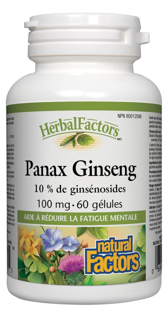 NATURAL FACTORS Suppléments Panax ginseng 60gel