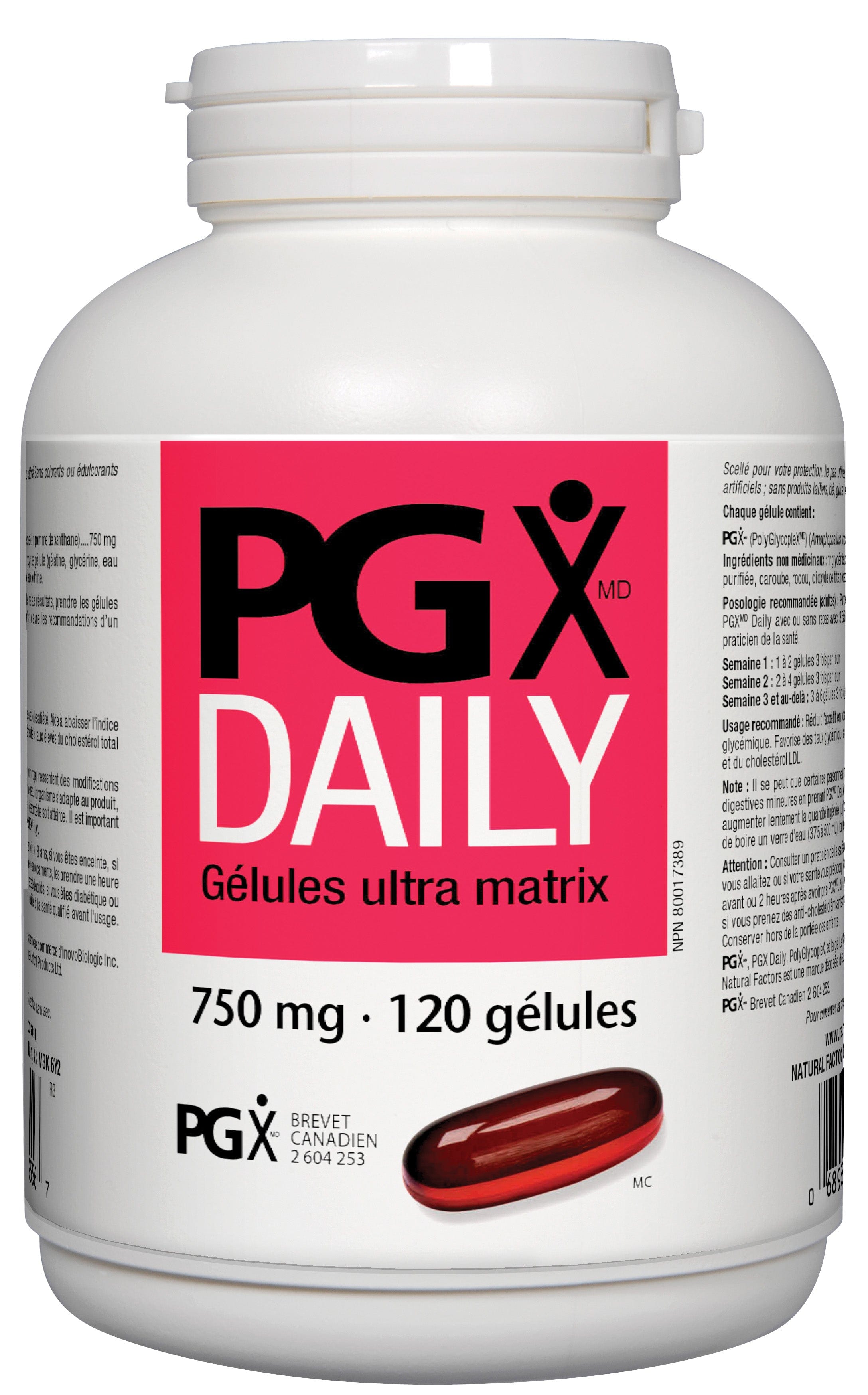 NATURAL FACTORS Suppléments PGX daily 120gel