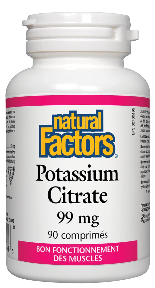 NATURAL FACTORS Suppléments Potassium citrate 99mg 90comp