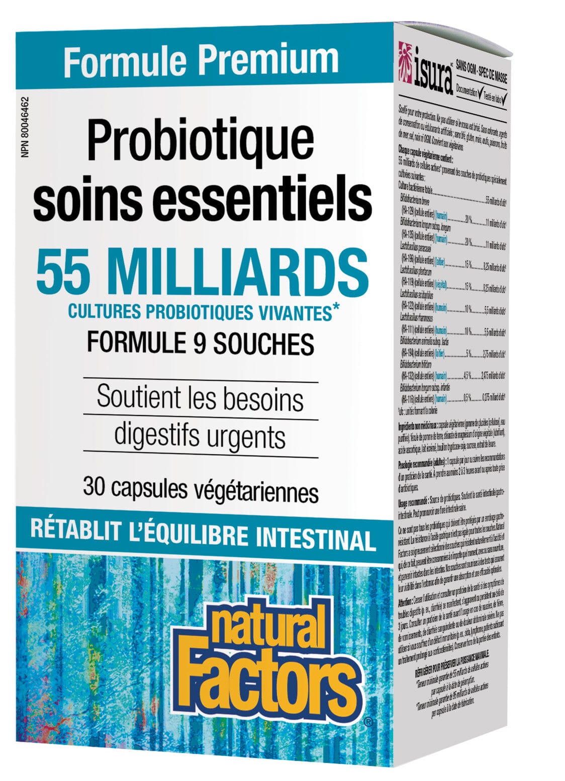 NATURAL FACTORS Suppléments Probiotiques soins essentiels (55 milliards cellules actives) 30vcaps