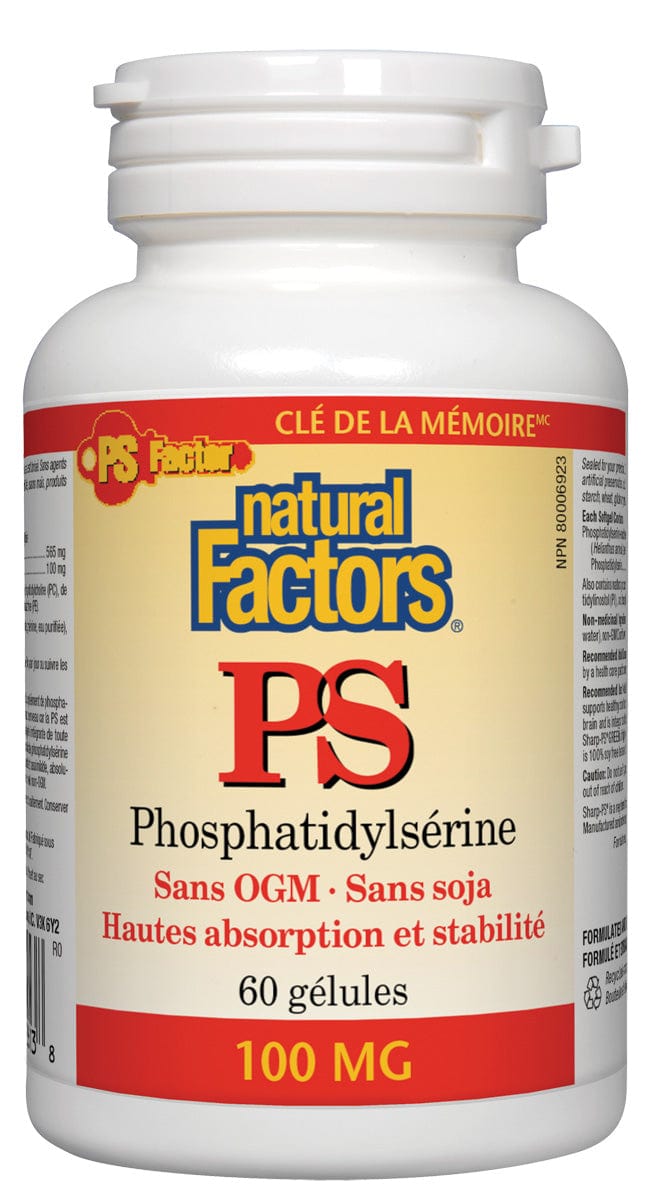 NATURAL FACTORS Suppléments PS (phosphatidylserine) (100mg) 60gel
